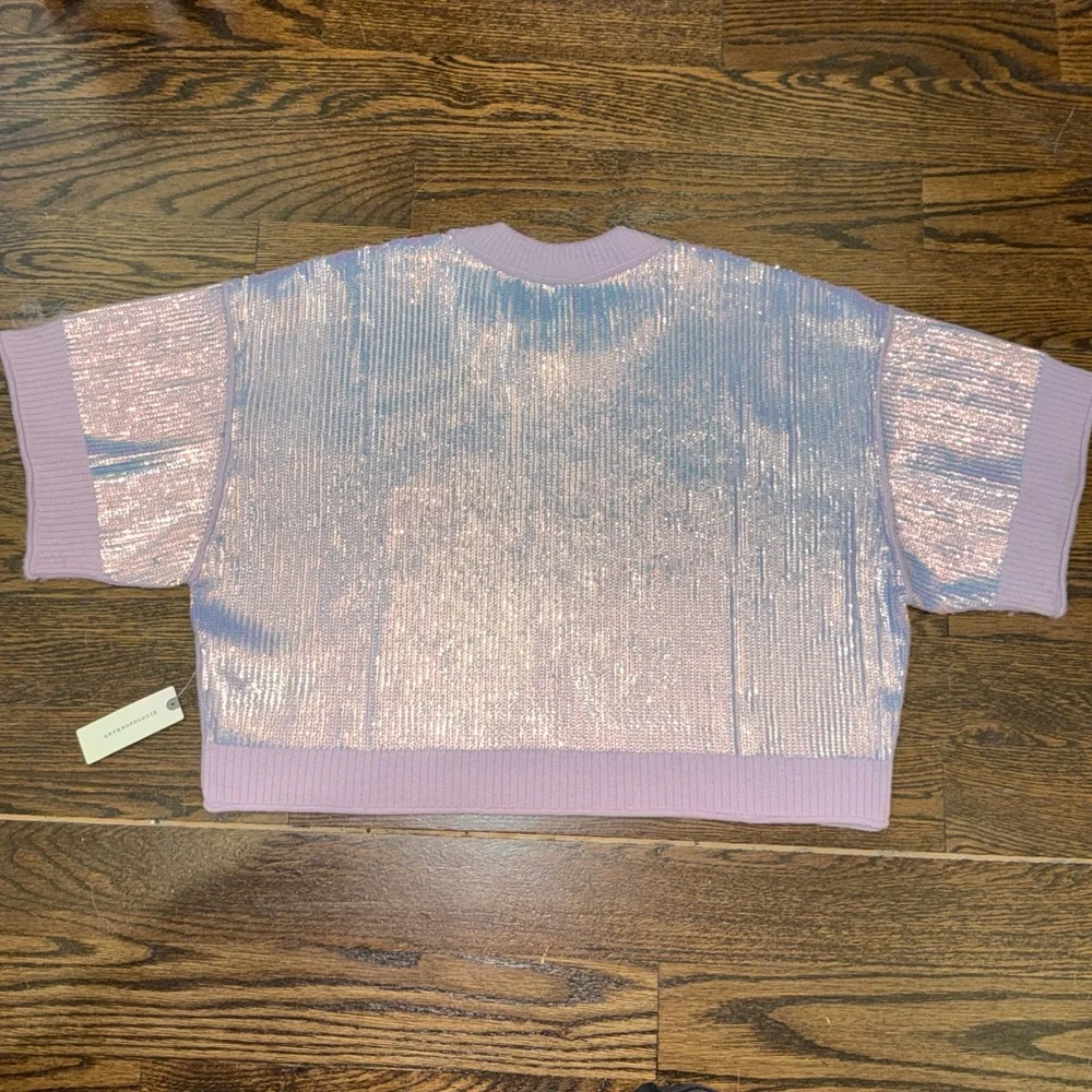 Anthropologie The Goldie Crew-Neck Cashmere Blend Sequin Sweater - Picture 8 of 12